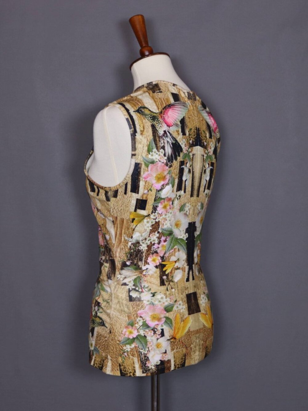 Alexander McQueen Sleeveless Tank top Blouse Hummingbird Floral 2013 - Picture 5 of 14